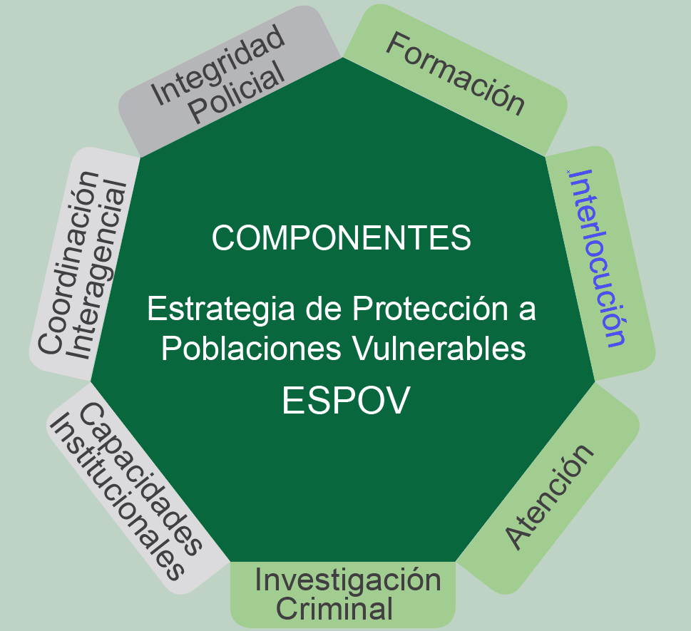 gr&aacute;fica de los componentes de la estrategia de protecci&oacute;n a poblaciones vulnerables