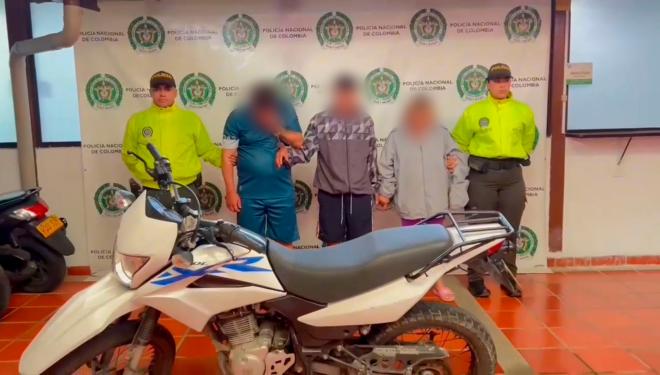 La Policía Nacional capturó a “Los de la Quinta Estrella” dedicados al hurto de motocicletas en modalidad halado, receptación y extorsión