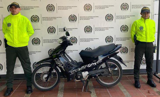 Policía recuperó motocicleta hurtada en Villavicencio