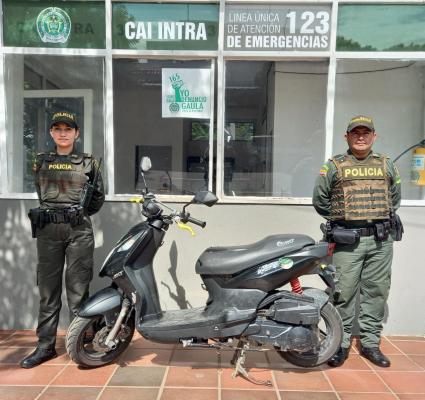 Gracias a la denuncia oportuna de la ciudadanía logramos la recuperación de una motocicleta.