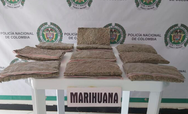Realizamos la incautación de 10 kilos de marihuana que iba como encomienda