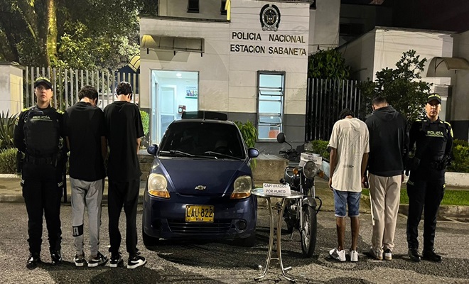 4 Capturados por hurto a motocicletas en Sabaneta