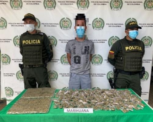 Capturado con 220 dosis de marihuana