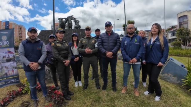 Policía Nacional lidera jornada de embellecimiento en el Monumento al Trabajo de Pasto