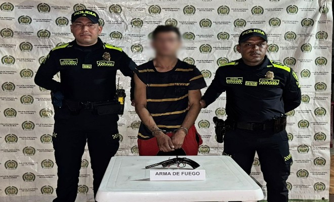 Captura en flagrancia de un ciudadano en Curumaní, por porte ilegal de armas de fuego