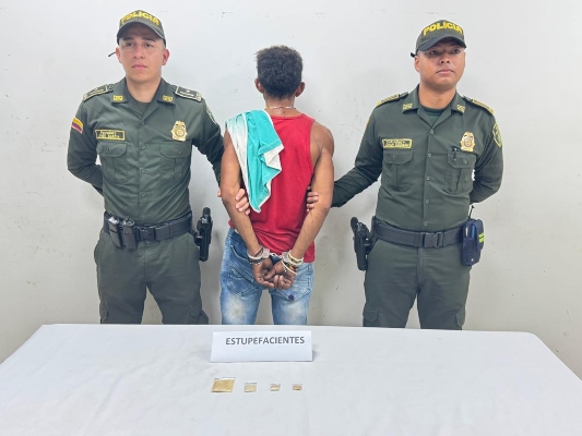 Capturado en flagrancia un ciudadano por el tráfico, fabricación o porte de estupefacientes.