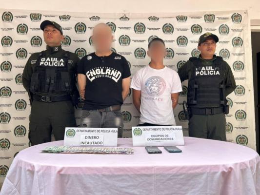 Capturados dos hombres por secuestro extorsivo en el huila