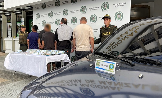Cinco hombres capturados en Manizales por venta y tráfico de estupefacientes