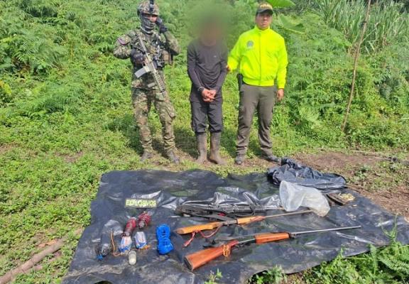 Captura de integrante y la incautación de material bélico