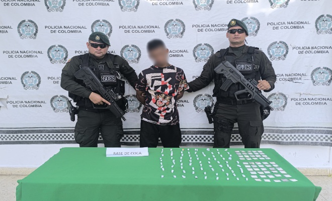 Captura de un presunto expendedor de estupefacientes  en Aguachica