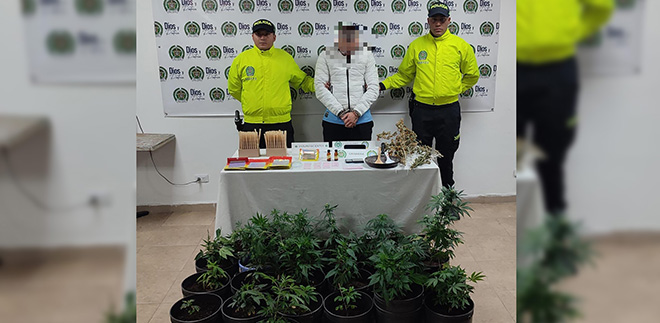 Captura en flagrancia de una persona, por el delito de tráfico, fabricación o porte de sustancias estupefacientes.