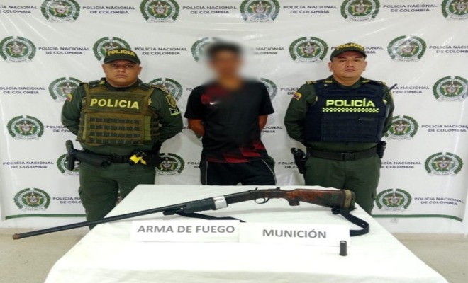Capturado un hombre en flagrancia y decomisada un arma de fuego en la Jagua de Ibirico