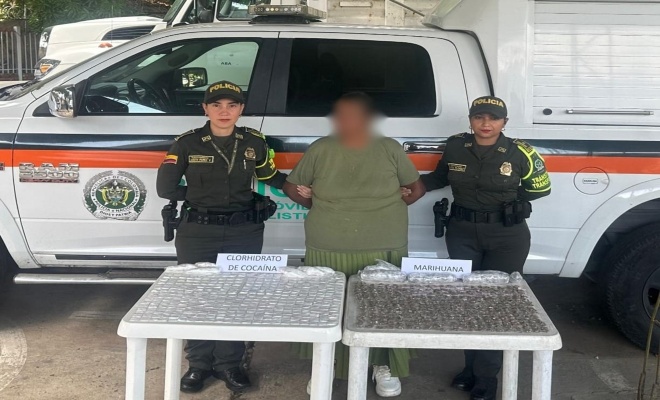 Capturada mujer con más de 880 gramos de marihuana y cocaína en el Cesar