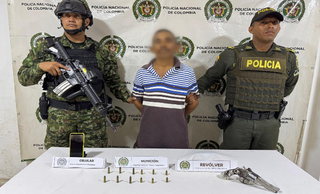 Capturan a una persona por porte diferentes delitos.