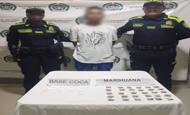 Capturado en Bosconia un joven por porte de sustancias alucinógenas