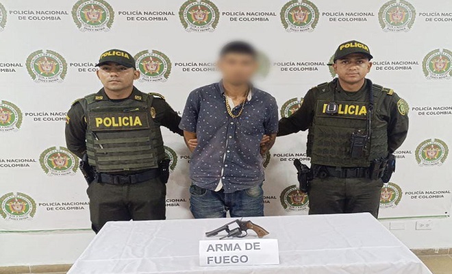 Por los delitos de porte ilegal de armas de fuego y agresión a servidor público fue capturado por la Policía Tolima 