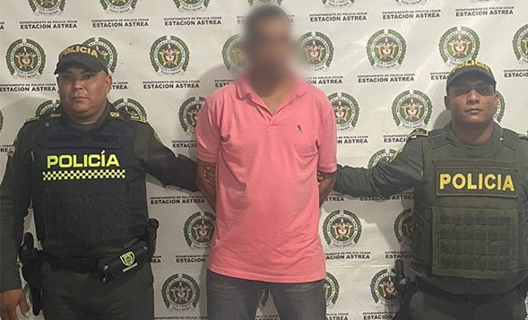 Capturado en establecimiento público en Astrea un hombre por porte Ilegal de arma de fuego