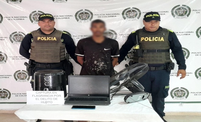 Capturado en flagrancia en por el delito de hurto