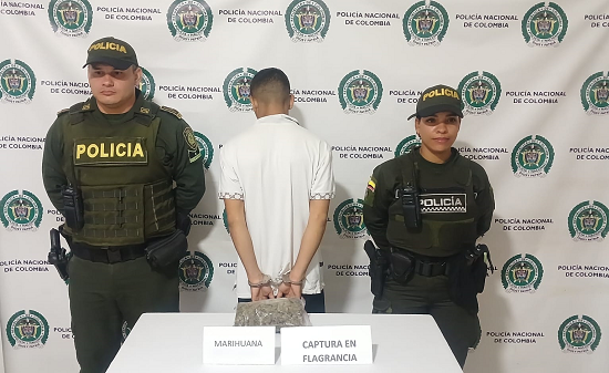 En su poder le fue hallado 6.35 gramos de marihuana