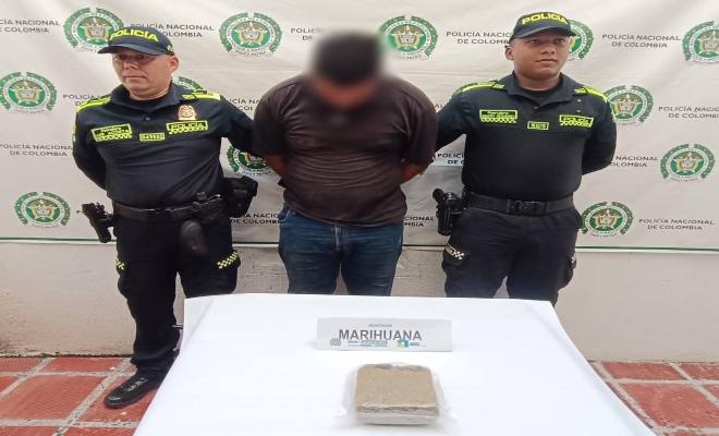 Capturado en zona rural de La Gloria un hombre con casi medio kilo de marihuana