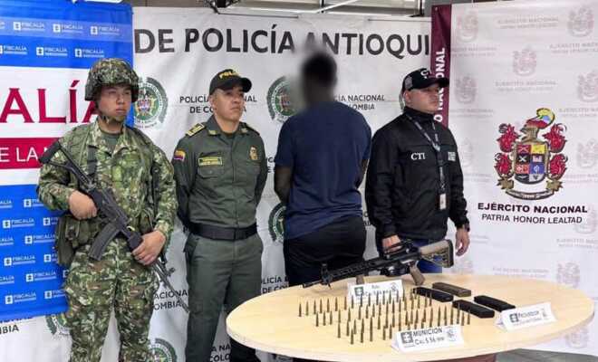 Ejército, policía y CTI con un capturado y arsenal