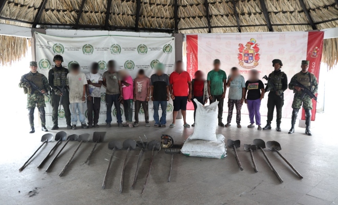 Capturadas 10 personas por aprovechamiento ilícito de recursos naturales en Candelaria, Valle del Cauca