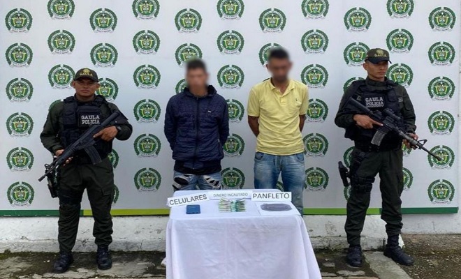 Capturados dos extorsionistas en el municipio de Ocaña