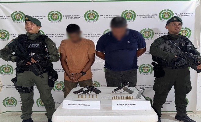 Capturados dos hombres con armas de fuego en Rincón Hondo