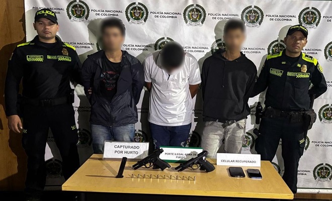 Capturados hurto y armas de fuego incautadas