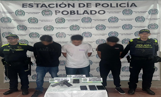 Capturados por el delito de hurto y porte armas de fuego