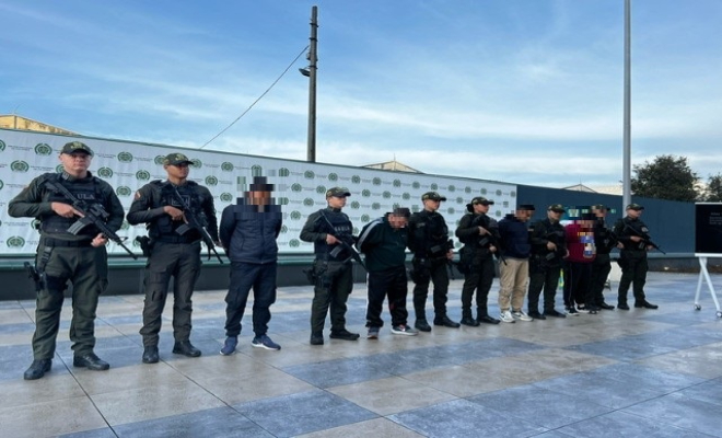 Presentación en rueda de prensa de los capturados de las zetas