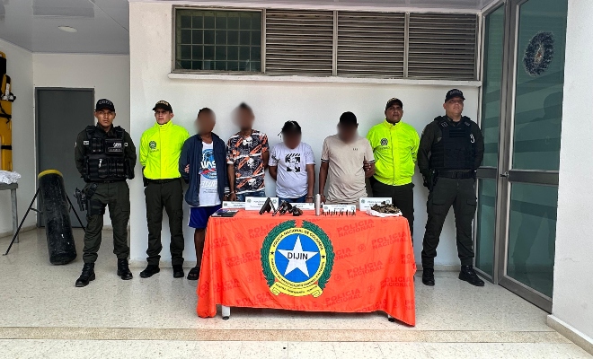 En Turbaco, la Policía Nacional captura cuatro presuntos sicarios y abate uno en procedimiento policial
