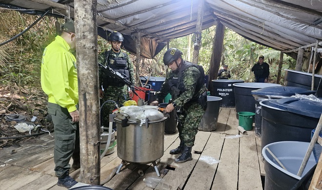 Destrucción de los elemento de procesamiento de clorhidrato de cocaina