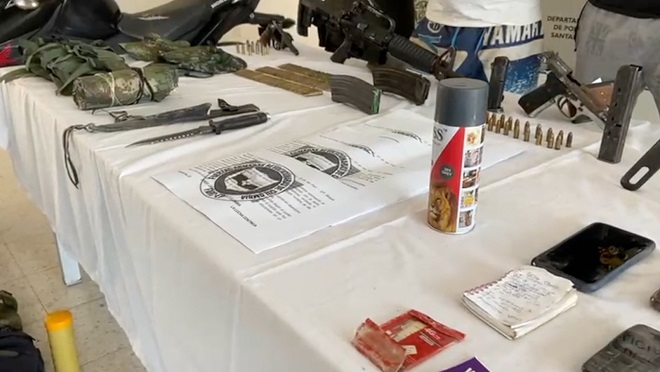 Elementos incautados a los capturados