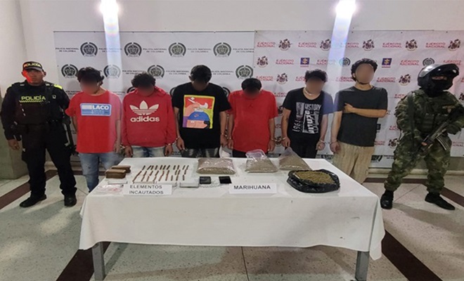 En trabajo coordinado con el Ejército Nacional, fueron capturados 6 hombres