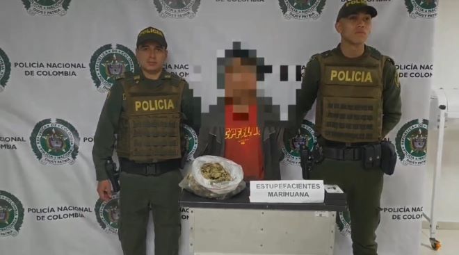 La Policía Nacional de Colombia captura a un ciudadano por el delito de tráfico, fabricación o porte de estupefacientes en Pasto