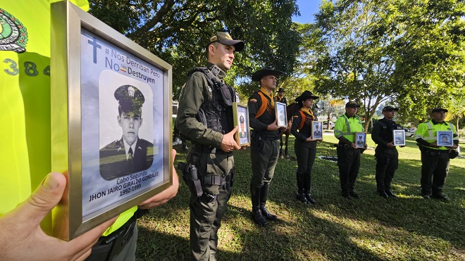 Homenaje a la memoria de nuestras víctimas, evocando a aquellos hombres quienes ofrendaron su vida y fueron secuestrados en Puerto Rico, Meta.  