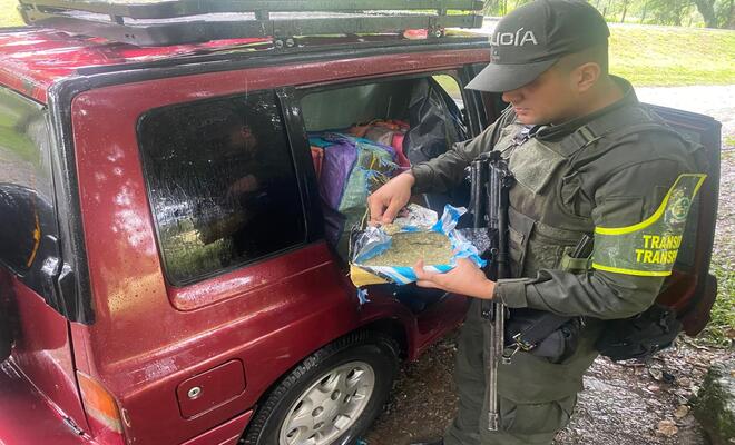 Polic&iacute;a Incauta de Marihuana