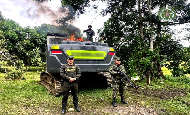 La Polic&iacute;a en Antioquia interviene miner&iacute;a ilegal en El Prodigio y destruye maquinaria valorada en m&aacute;s de $1.000 millones