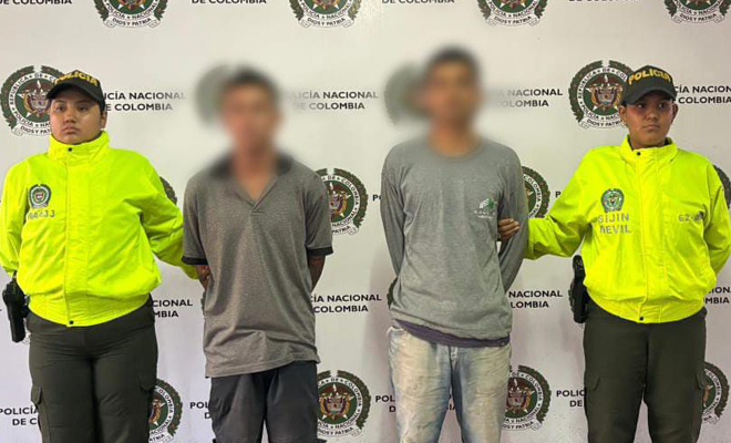 La Policía Nacional capturó a "Pelón" y "Maluma" por homicidio en Villavicencio