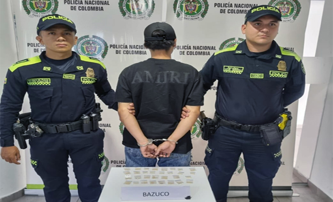Un hombre fue capturado por la Policía Nacional por tráfico de estupefacientes