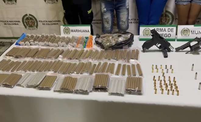 Marihuana, armas y municion  incautada
