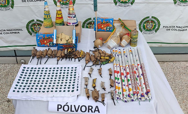 Mediante planes operativos, fueron incautados 8.000 gramos de pólvora