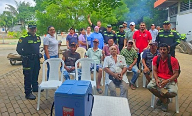 Policía Comunitaria y entidades de salud fortalecen el acompañamiento social en Ciénaga de Oro