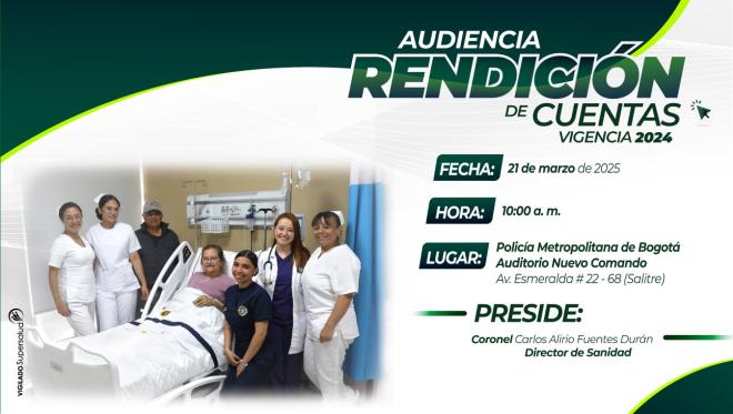 Banner Rendición de Cuentas vigencia 2024 de la Dirección de Sanidad