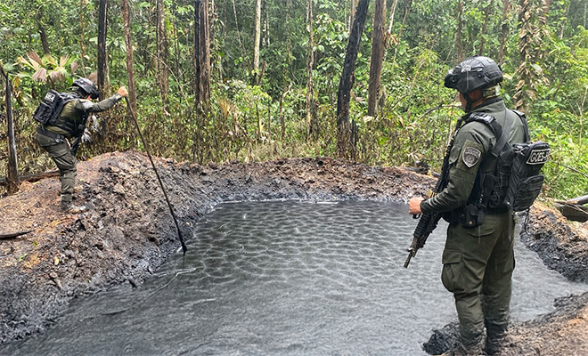 Piscinas de hidrocarburo tipo crudo