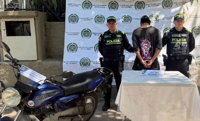 Persona capturada, se consigue la recuperaci&oacute;n de una motocicleta