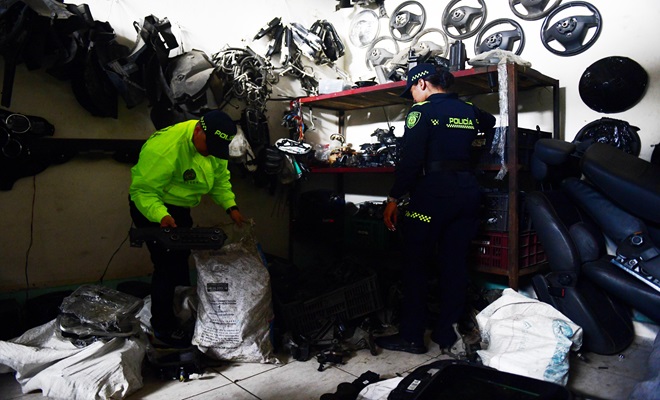 Taller clandestino de autopartes en Aranjuez