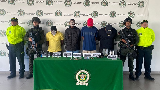 Capturados en flagrancia por el delito de fabricación, tráfico y porte de estupefacientes