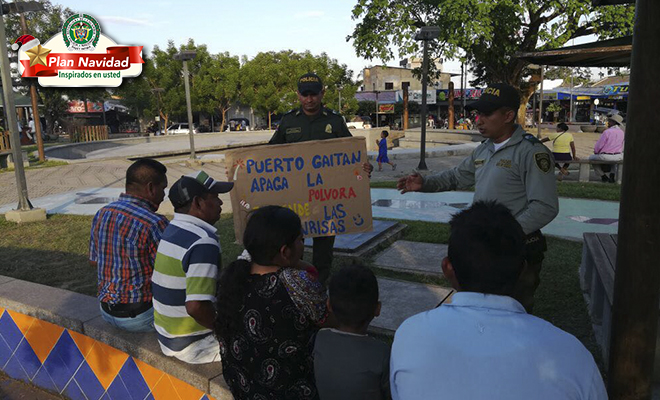 La Policía Nacional-previene-a-la comunidad-portogaitanense-contra-el uso-de-la pólvora